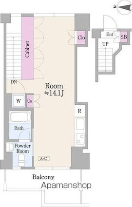 ＲＯＫＡ　ＴＥＲＲＡＺＺＡ[1K/34.67m2]の間取図