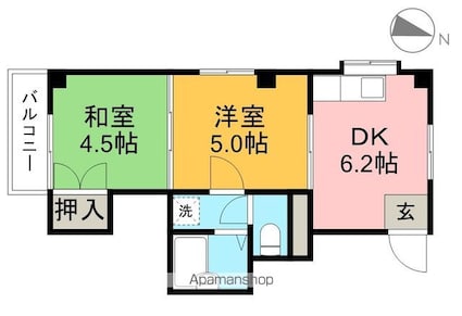 伊勢ハイツ[2DK/33.34m2]の間取図