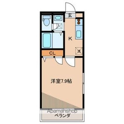 ダイヤモンドフラッツⅡ[1K/24.38m2]の間取図