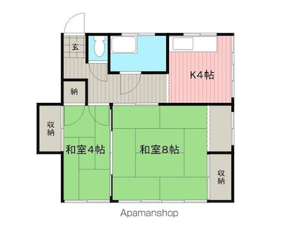 駅西ハイツ[2K/39.18m2]の間取図