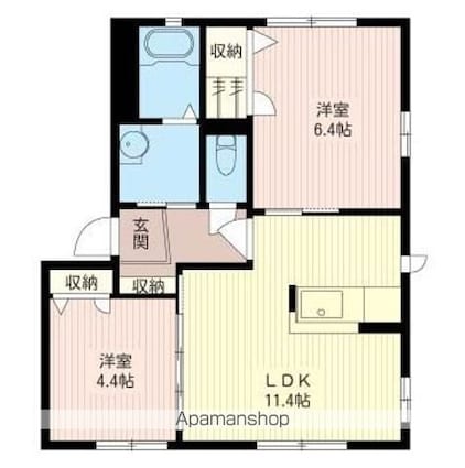 ユウ・フォーリットＣ[2LDK/50.04m2]の間取図