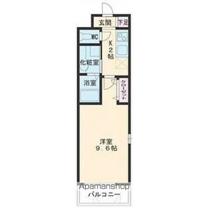 ヴィルベリー[1K/30m2]の間取図