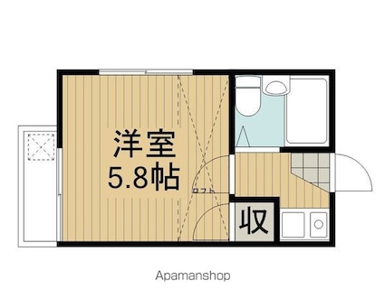 東京都杉並区本天沼２丁目[1K/16.04m2]の間取図
