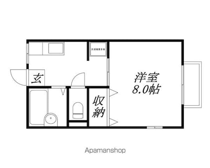 レトア唐橋[1K/27m2]の間取図