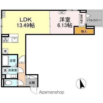 グラナーデ加賀[1LDK/45.7m2]の間取図
