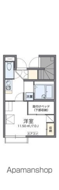 東京都狛江市駒井町２丁目[1K/21.65m2]の間取図