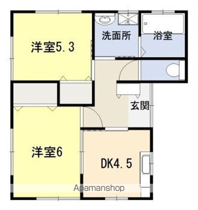 松江ガーデンハイツ[2DK/47.88m2]の間取図