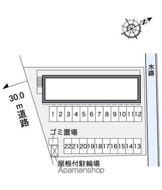 レオパレス八島[1K/22.35m2]の配置図