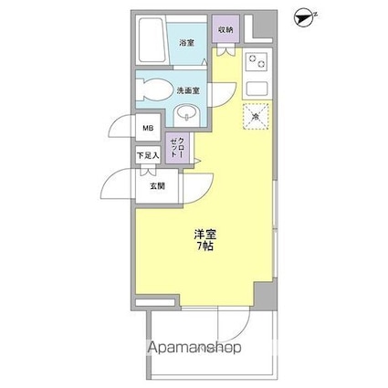 リバーレ秋葉原[1R/21.64m2]の間取図