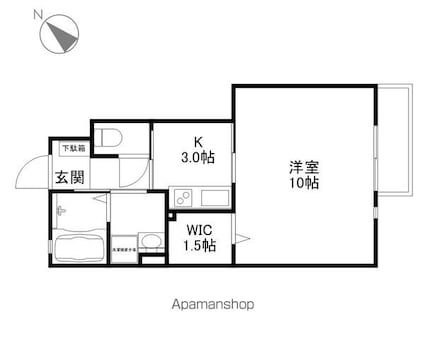 ウエストパレスⅡ[1K/33.61m2]の間取図