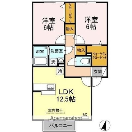 コンシェルジュ[2LDK/59.55m2]の間取図