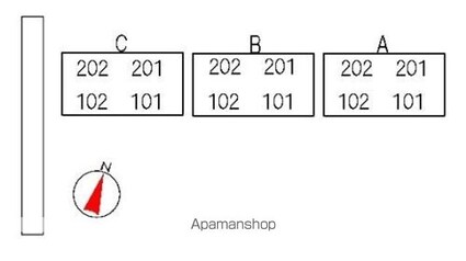 サンクリエイティブ六ツ野　Ｃ棟[2DK/41.22m2]の配置図