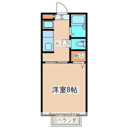 ＣＡＳＡ　ＦＵＪＩＫＯ[1K/25.5m2]の間取図