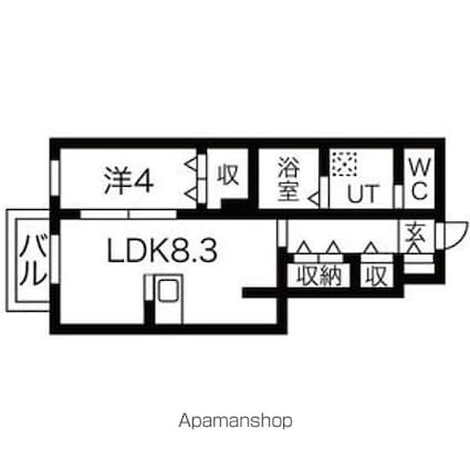 ココリ杜せきのした[1LDK/32.11m2]の間取図