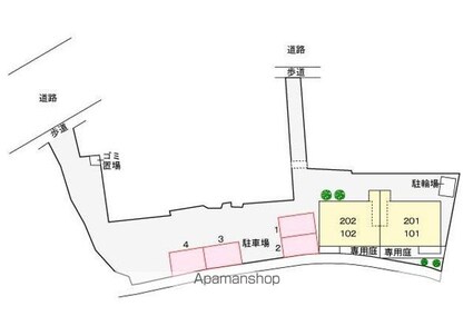 サニーコート土居[2DK/53.73m2]の配置図