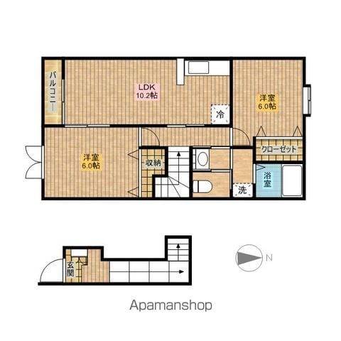 【八王子市宇津木町のアパートの間取り】