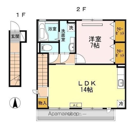 東京都杉並区井草１丁目[1LDK/55.83m2]の間取図