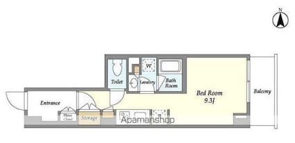 ＪＰ　ｎｏｉｅ　駒沢大学[1R/25.92m2]の間取図