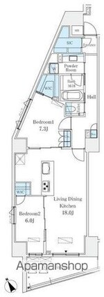 Ｌｅ　ＵｎＤｅｕｘ南青山[2LDK/78.29m2]の間取図