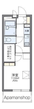 レオパレスドエルシンヤマ[1K/19.87m2]の間取図