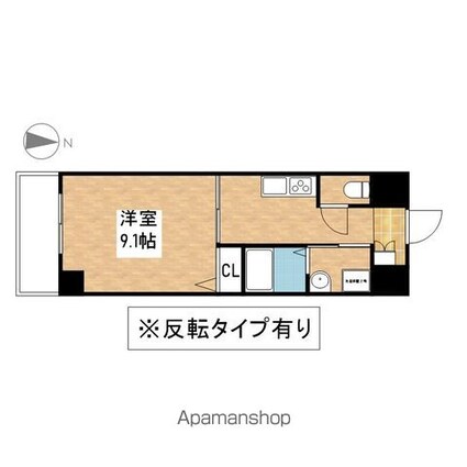 パラシオン車道西館[1K/31m2]の間取図