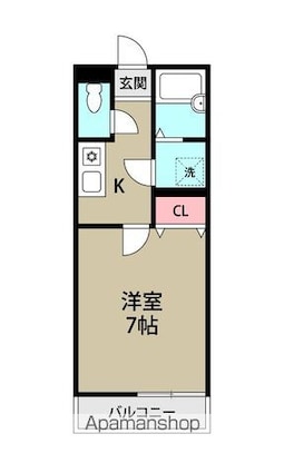 リバーベルのぎく野[1K/23.18m2]の間取図