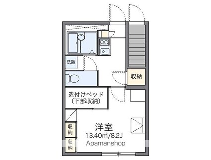 レオパレス東中田[1K/23.97m2]の間取図