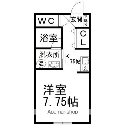 グリッシーニ[1K/25.92m2]の間取図