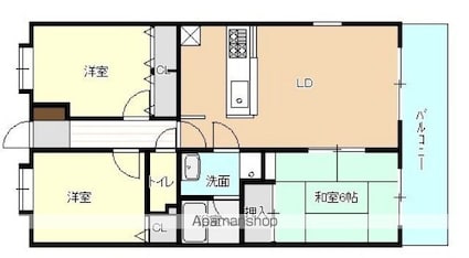 第２マエダビル[3LDK/66.6m2]の間取図