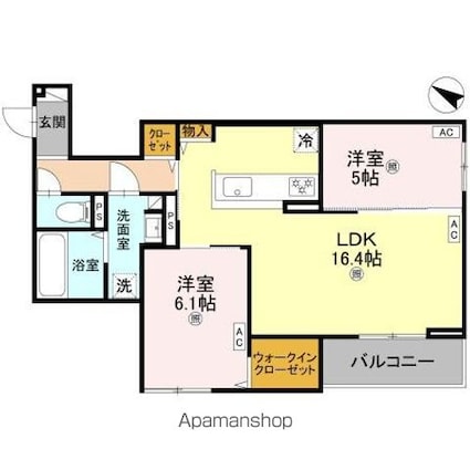 ＲＥＴＲＥＡＴ　２５[2LDK/63.32m2]の間取図