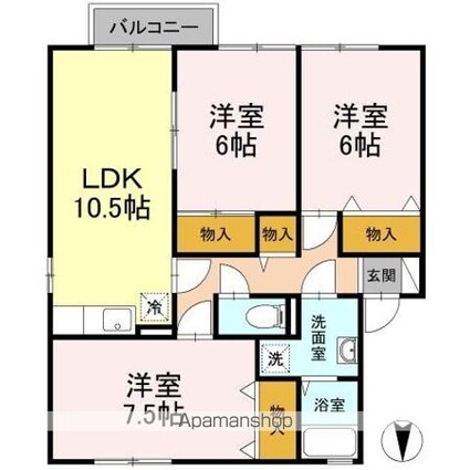 ルミエール　Ａ棟[3LDK/70.4m2]の間取図