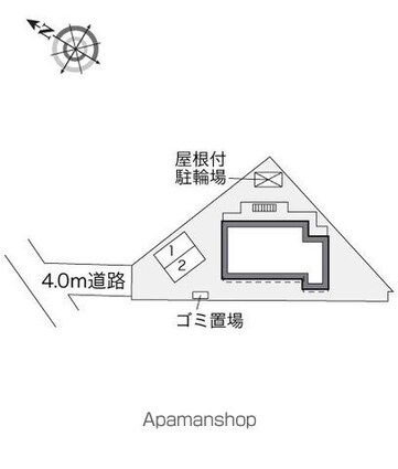 レオパレスガーデ二ア宮沢町[1K/19.87m2]の配置図