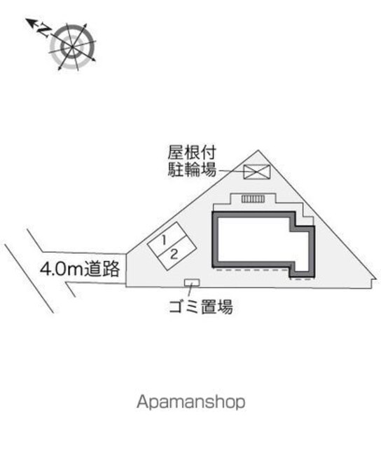 レオパレスガーデ二ア宮沢町[1K/19.87m2]の配置図