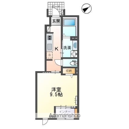エバーレジデンス[1K/33.56m2]の間取図