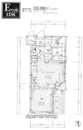 デュオ・スカーラ田原町[1DK/33.36m2]の間取図