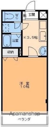 スカイハイツＷ[1K/25.92m2]の間取図
