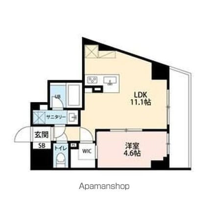 ミルーナヒルズＤ駒込[1LDK/39.28m2]の間取図