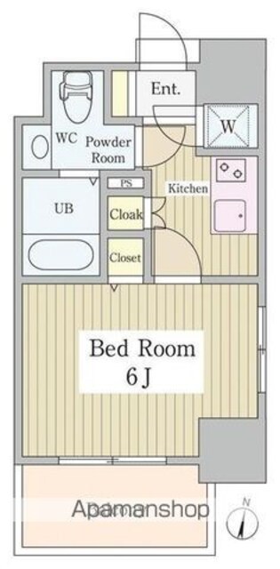 エスパローマ目白[1K/21.24m2]の間取図