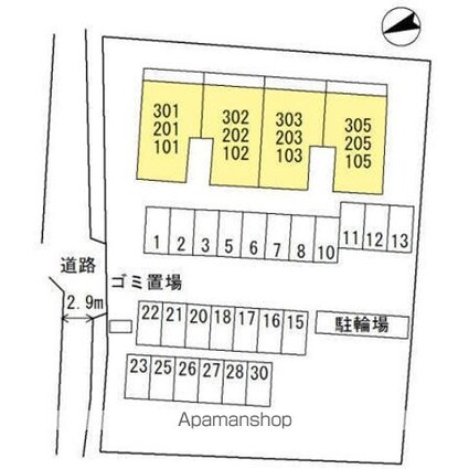 ウエストゲート[2LDK/58.37m2]の配置図