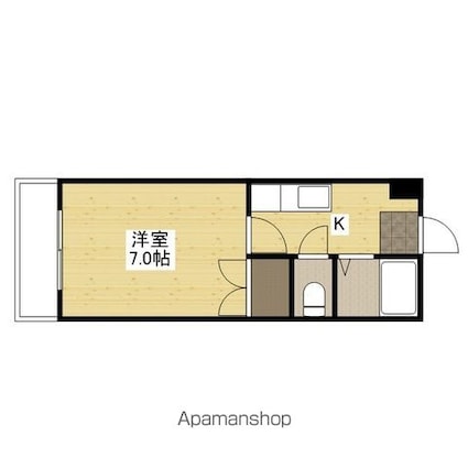 メゾン山肩[1K/20.92m2]の間取図