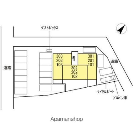 フルス吉備津[2LDK/53.76m2]の配置図