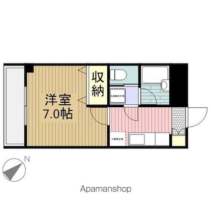 千葉県千葉市若葉区みつわ台２丁目[1K/24.48m2]の間取図