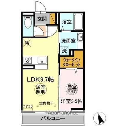 Ｐｒｉｍｅｕｒ（プリムール）[1LDK/33.39m2]の間取図