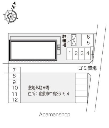 レオパレスディアコート中島Ⅱ[1K/22.35m2]の配置図