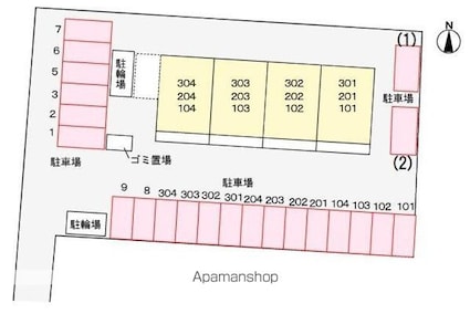 ロイヤル泉[2LDK/55.39m2]の配置図