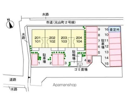 香川県高松市元山町[2LDK/56.26m2]の配置図