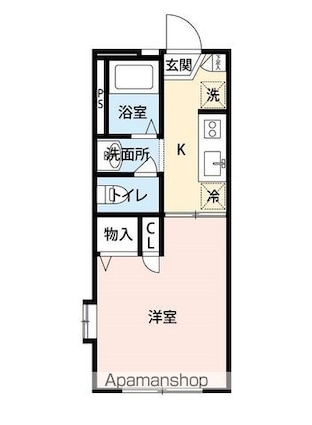 セレッソ鷺宮[1K/22.5m2]の間取図
