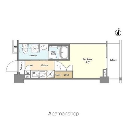 ＡＲＫＭＡＲＫ西小山[1K/20.23m2]の間取図