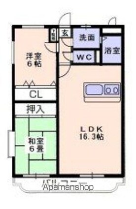 プチシャンス[2LDK/63.17m2]の間取図