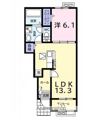 ラフォレスタ　シエロ[1LDK/50.05m2]の間取図